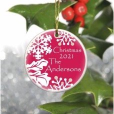 Personalized Simply Natural Ceramic Ornament